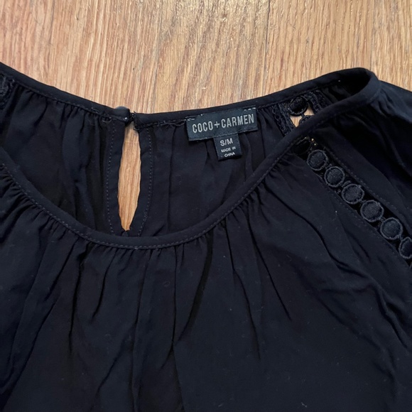 Coco + Carmen Black Lace Detailed Top - Picture 2 of 3